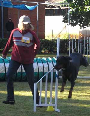 Geraldine with her Dobermann