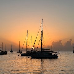 Guadeloupe 202402 - Deshaies 26 - Bay - Anchored yachts Deshaies
