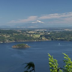 Mt Baker in the US behind Saltspring island Mt Baker in the US behind Saltspring island